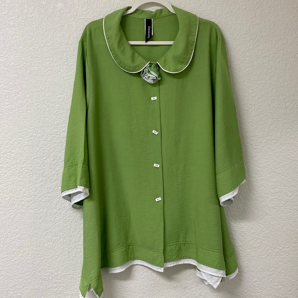 Curvesque Bohochic Sharkbite 3/4 Sleeve Top 3X - Picture 1 of 9